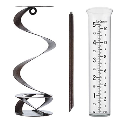 La Crosse 704-56357-INT Helix Spiral Metal Rain Gauge - color: Hammered