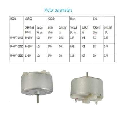 DC 3V-12V Electric Micro Motor 3V-2700RPM 500TB-12560 DC Motor-4 Pcs