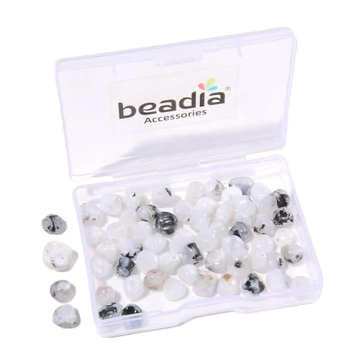 BEADIA Natural Irregular Freeform White Spectrolite Stone Beads for DIY Jewelry Making 5-8mm 38cm - color: White Spectrolite
