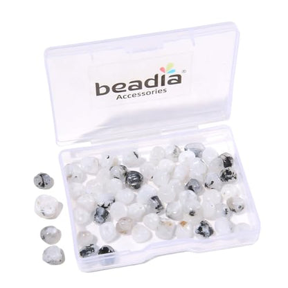 BEADIA Natural Irregular Freeform White Spectrolite Stone Beads for DIY Jewelry Making 5-8mm 38cm - color: White Spectrolite