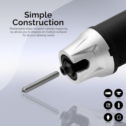 NEIKO 10576A Handheld Electric Engraver Tool, Etching Tool, 120V, Tungsten Carbide Tip, Electric Engraving Pen for Metal, Wood, Glass, & Plastic, Engraving Machine Scriber, Customizer Etcher Stencils - style: Engraver