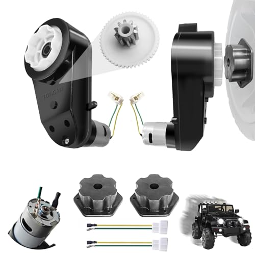 2Pack 24V RS555 40000RPM Fast Drive Motor Gearbox for Power Wheels Motor Upgrade,12V&18V&20V&24V High Speed Motors Gearbox Conversion Kit for Kids Ride on Toys Car Replacement Parts,Free Coupler