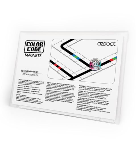 Ozobot Color Code Magnets Special Moves Kit, Interactive Coding Learning Tool for Kids Ages 3+,Enhances Logic & Problem Solving Skills,18 Tiles,Evo & Color Codes Magnets Base Kit Required Not Included - style: Color Code Magnets - Special Moves Kit (18 Ti