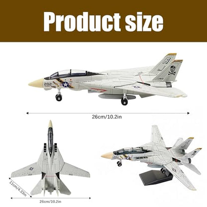 1:72 F-14 Tomcat Quick Build Model Kit Fighter Jet Aircraft, White - color: White