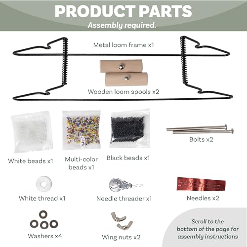 The Beadsmith Metal Bead Loom Kit, Includes Loom (12.5" x 2.5" x 3"), Thread, Needles, and 18 Grams Glass Beads for Bracelets, Necklaces, Belts, and More - size: 12.5" x 2.5" x 3"