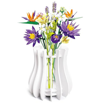 Wooden Vase Kit for Lego Flowers Arrangement - color: White
