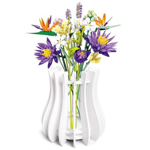 Wooden Vase Kit for Lego Flowers Arrangement - color: White