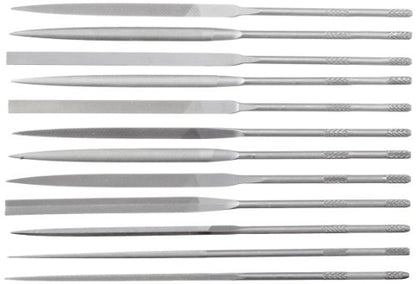 Crescent Nicholson 12 Piece Needle File Set with Handles | 37392 - size: 5-1/2", style: 0 Cut