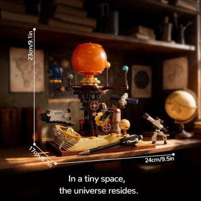 Spinning Solar System Space Building Kit with Rotating Planet Model