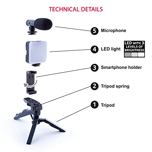Canal Toys New Studio Creator Podcast & Vlogging Kit – Record Your own podcasts and Vlogs Like Your Favorite influencers! Fold-up Tripod, LED Light & Microphone. Ages 8+ - style: Podcast & Vlogging Kit