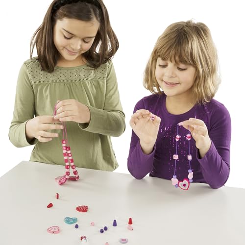 Melissa & Doug Created by Me! Heart Beads Wooden Bead Kit, 120+ Beads and 5 Cords for Jewelry-Making - size: 1 Count, style: Hearts