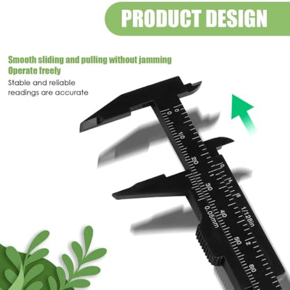 5 Pack Plastic Vernier Caliper, 80mm Eyebrow Measuring Tool, Mini Sliding Ruler Caliper Gauge for Students DIY Crafts School Office Tattoo Eyebrow Artists Use (5 Color, 0-3.15"/0-80mm) - color: 5 colour(5pcs)