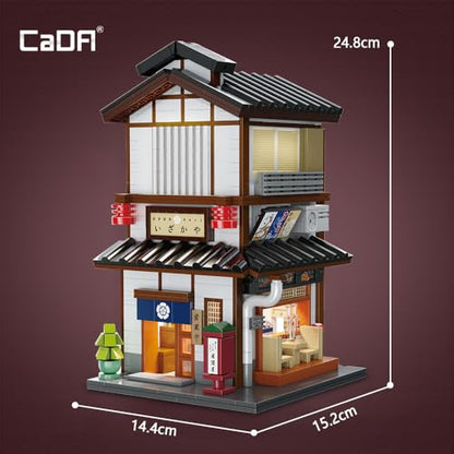 CaDA Master C66019W Japanese Style Yakitori Izakaya House Building Set,City Street Brick Kit with Lights, 1195PCS Modular House Idea Collect Gift for Adults - color: C66019w