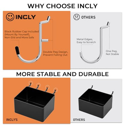 INCLY 320PCS Pegboard Accessories Organizer Kit with Peg Borad Hooks & Bins - size: 320 PCS