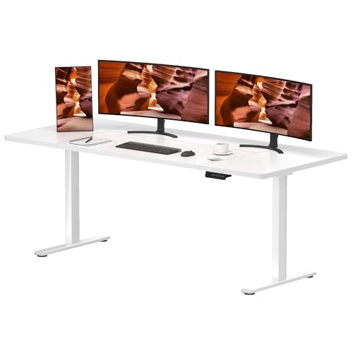 79''x31''Dual Motor Adjustable Large Standing Desk for Home Office - color: White, size: 7931