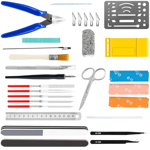 40Pcs Modeler Basic Tools Craft Set Compatible with Gundam, Hobby Building Tools for Model Assembling, Building and Repairing