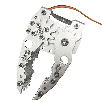 Professional Metal Robot Arm/Gripper/Mechanical Claw/Clamp/Clip with High Torque Servo, RC Robotic Part Educational DIY for Arduino/Raspberry Pie, Science STEAM Maker Platform (Silver) - color: Silver