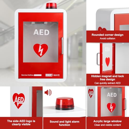AED Cabinet Wall Mount Magnetic Door with AED Sign Included