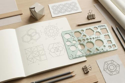Printtoo Precision Geometry Drafting Stencil Ruler Technical Tool Set - color: Series -PRTD-2843A