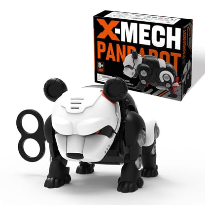 DINOBROS STEM Panda Mechanical DIY Building Blocks Toy 3D Puzzle Assembling Robot Wind Up Walking Pandabot Take Apart Toys for Kids X-MECH
