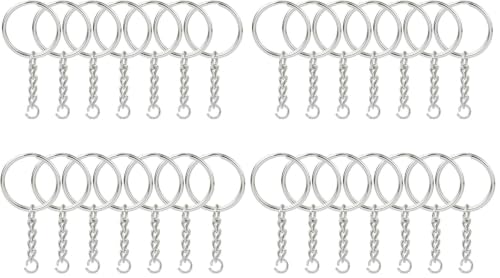 KINGFOREST 150-Piece Split Key Ring Kit with Chains & Jump Rings - 1 Inch Silver Nickel Bulk Jewelry Making Supplies for DIY Keychains, Charms, Crafts (Pack of 2) - size: 150PCS (Pack of 2)
