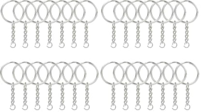 KINGFOREST 150-Piece Split Key Ring Kit with Chains & Jump Rings - 1 Inch Silver Nickel Bulk Jewelry Making Supplies for DIY Keychains, Charms, Crafts (Pack of 2) - size: 150PCS (Pack of 2)