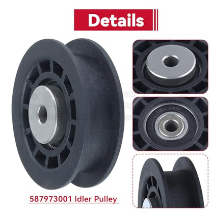 GELASKA 2 Pack 587973001 Pulley with 587969201 Pulley for Husqvarna LC221A - color: A24 2x587973001+1x587969201