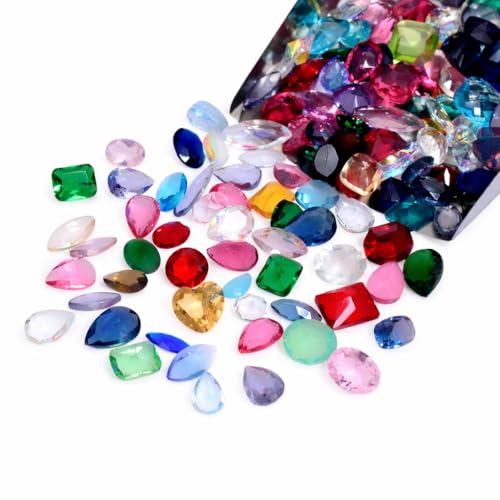 Mixed Natural Glass Loose Gemstones | Grade A+ (Natural Inclusions) | Hand Cut & Polished Gemstone Mix | Bulk Gemstone Lot for Jewelry Making, Craft, Healing (100 Carats)