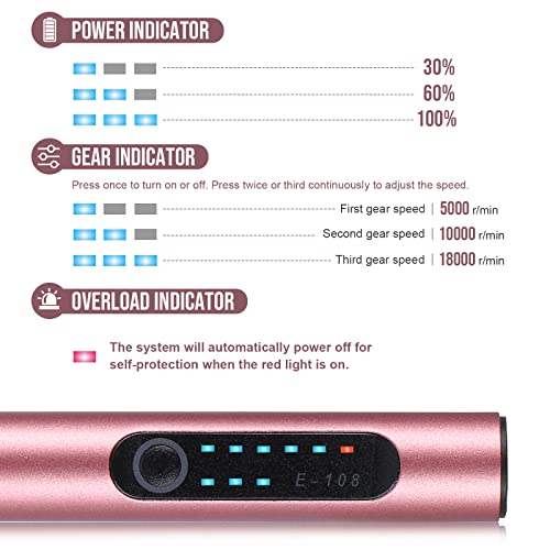 Electric Engraving Pen with 37 Bits, USB Rechargeable Cordless Engraving Machine, Portable DIY Rotary Engraver for Jewelry Wood Glass Stone Carving (Rose red)