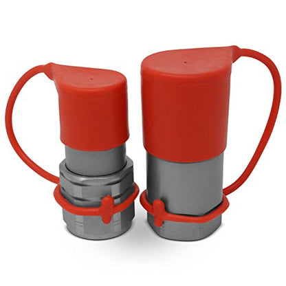 Summit Hydraulics 1/2" Skid Steer Bobcat Flat Face Hydraulic Quick Connect Couplers/Couplings Set w/Dust Caps - size: 1 Set