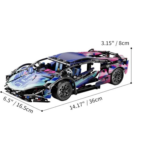 Sport Car Building Block Sets for Adults,Technical Race Car Collectible 1:14 Model Scale Engineering Toy Racing Cars Birthday for Men Boys Teens Age 8+ 8-12 12 13 14 14+ - style: Static Car