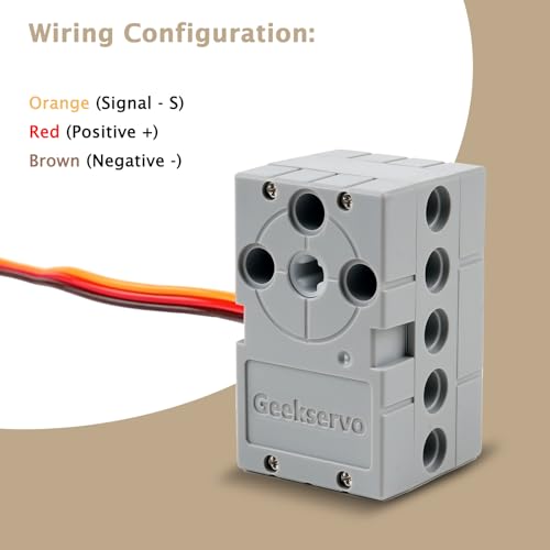 2PCS Geekservo Programmable Building Block Servo Motor, 360 Degree Rotation, 2P/3P Wire, Compatible with Microbit Raspberry Pi (2KG Slow Speed Servo) - style: 2KG Slow Speed Servo