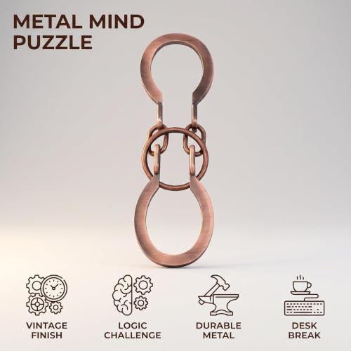 Puzzle Ring Brain Teaser Puzzles - Metal Horseshoe Cast Puzzle Game Unlock Interlock Puzzles Box Mind IQ Logic Test Disentanglement Games for Adults Office Supplies