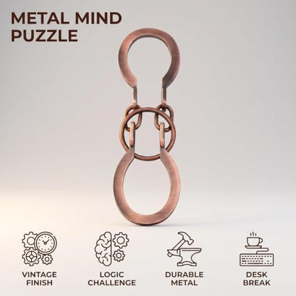 Puzzle Ring Brain Teaser Puzzles - Metal Horseshoe Cast Puzzle Game Unlock Interlock Puzzles Box Mind IQ Logic Test Disentanglement Games for Adults Office Supplies