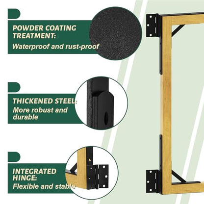 2 Set Gate Frame Fence Kit with Gate Latch,Heavy Duty Anti Sag Gate Kit, Gate Corner Brace Bracket Hardware for Wooden Privacy Fence Gate Garden Wooden Driveway Gates, Shed Doors, Corral