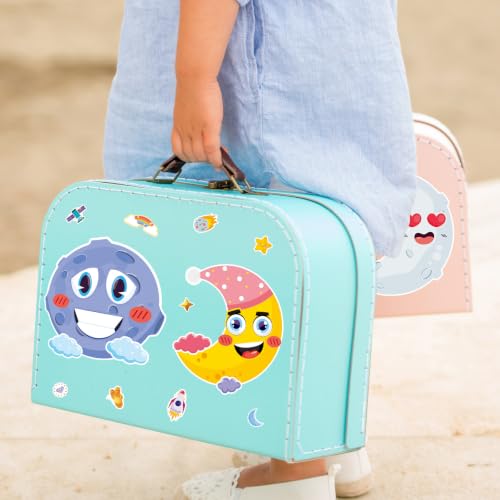 24 Sheets Moon Make a Face Sticker, Moon Mix and Match Stickers DIY Crafts for Home School Classroom Activity Reward Party Favors - style: Moon