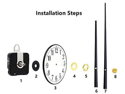 TIKROUND Youngtown 12888 High Torque Quartz Clock Movement Replacement Parts with 312 mm/ 12.3 Inch Long Spade Hands - size: Total minute hand length 12.3 inch