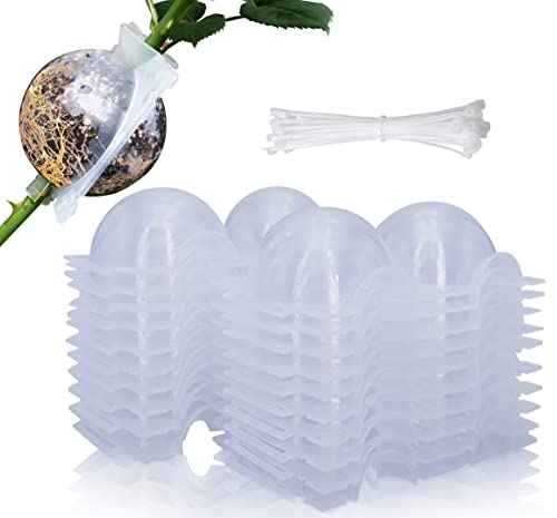 MIIIM 20 PCS Air Layering Propagation Kit with Zip Ties, Reusable Grafting Ball, Clear Air Layering Pods, Rooting Ball for Fast Propagation (Small) - size: Small