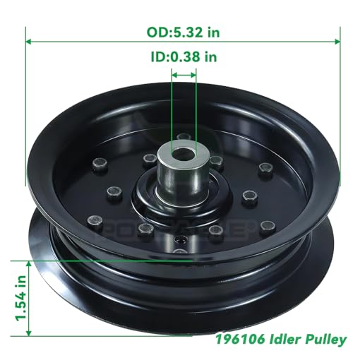 532196104 Idler Pulley with 532196106 Idler Pulley for Z254 Mower - size: 1x196106+1x196104
