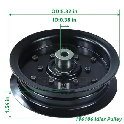 532196104 Idler Pulley with 532196106 Idler Pulley for Z254 Mower - size: 1x196106+1x196104