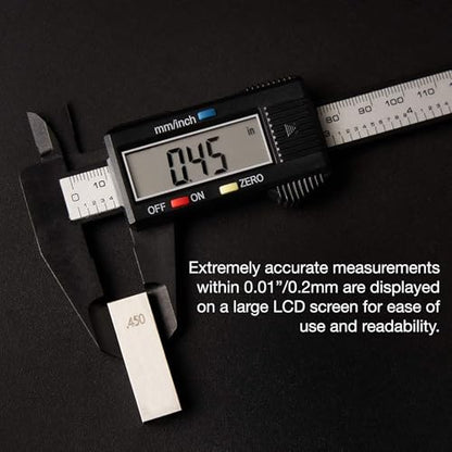 NEIKO 01417A 6” Digital Caliper | Electronic Measuring Tool | Range of 0-6”or 0-150mm | Inch and Millimeters | Large LCD Display | External and Internal Measuring Jaw | Zero Setting and Auto Off - size: 6 Inch, style: Plastic