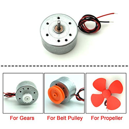 EUDAX Mini Generator Motors 3V-12V DC Motor Electric Motor for DIY Toys Wind Turbine Generator Hand Cranked Power Generator Model (Metal Motor Holder)