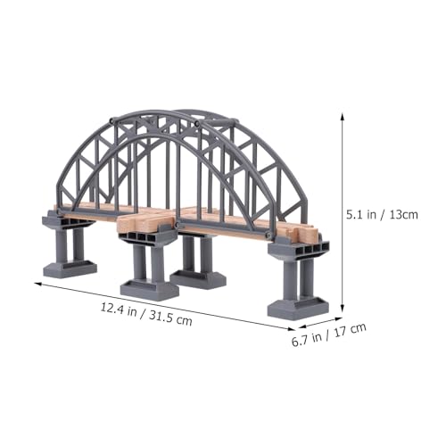 Wooden Train Track Bridge, Train Bridge Accessory for Railway Set