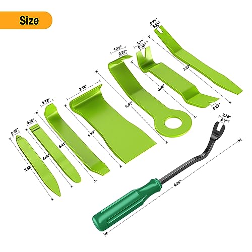 GOOACC 8PCS Auto Trim Removal Tool Kit No-Scratch - color: Green, size: 8PCS Trim Removal