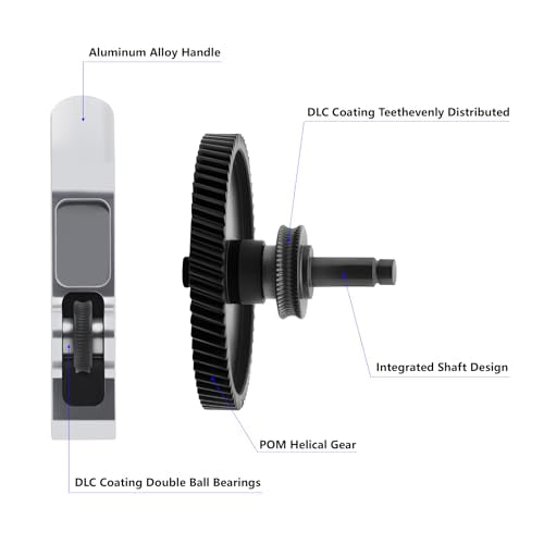 Upgrade Hardened Steel Extruder Gear Assembly Kit for Bambu Lab A1, Aluminum Alloy Handle Helical Gear Integrated Shaft Design DLC Coating Extruder Gear for A1, A1 Mini 3D Printer - style: for A1