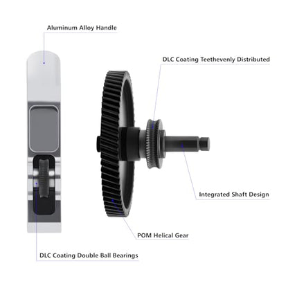 Upgrade Hardened Steel Extruder Gear Assembly Kit for Bambu Lab A1, Aluminum Alloy Handle Helical Gear Integrated Shaft Design DLC Coating Extruder Gear for A1, A1 Mini 3D Printer - style: for A1