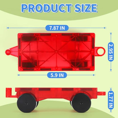 Mruikeny Magnetic Tiles Cars Construction Set - 4 PCS Magnet Cars Set - style: 4PC Cars Black Set