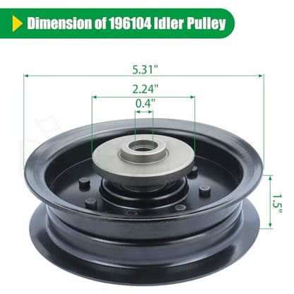 532196104 Husqvarna Idler Pulley for 54" Z254F RZ5424 Mower Decks - color: T8 1x196104