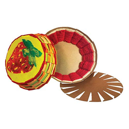 Roylco Basket Weaving Bases - 24 Pre-Notched 9" Cardboard Forms for Easy Basket Making with Yarn, Raffia & Fabric Strips, Classroom Craft Activity, Improves Dexterity, Ages 5+, Makes 6" Baskets