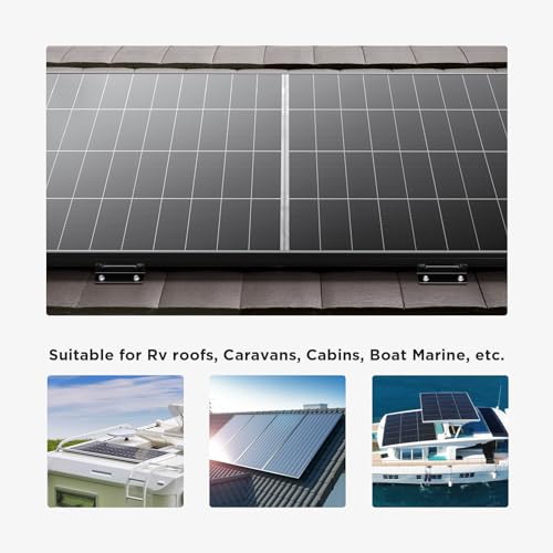 Solar Panel Mounting Z Brackets, Black Aluminum 8-Pack Set - size: 8 Units Z Brackets
